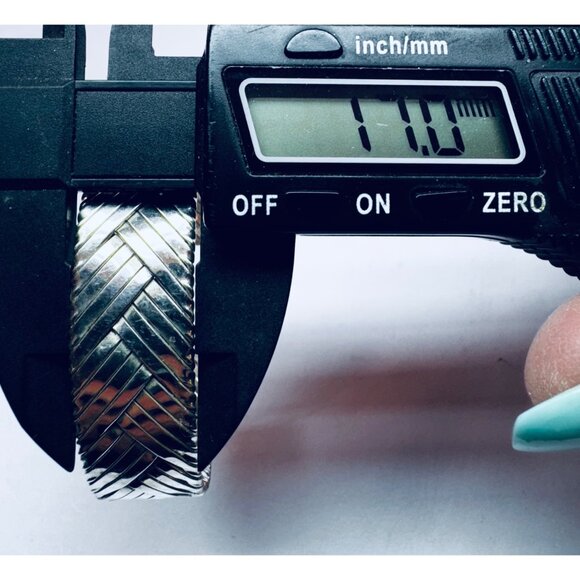 Vintage Sterling Silver 925 Woven Cuff Bracelet 5.75” Heavy Estate Jewelry - Picture 6 of 9